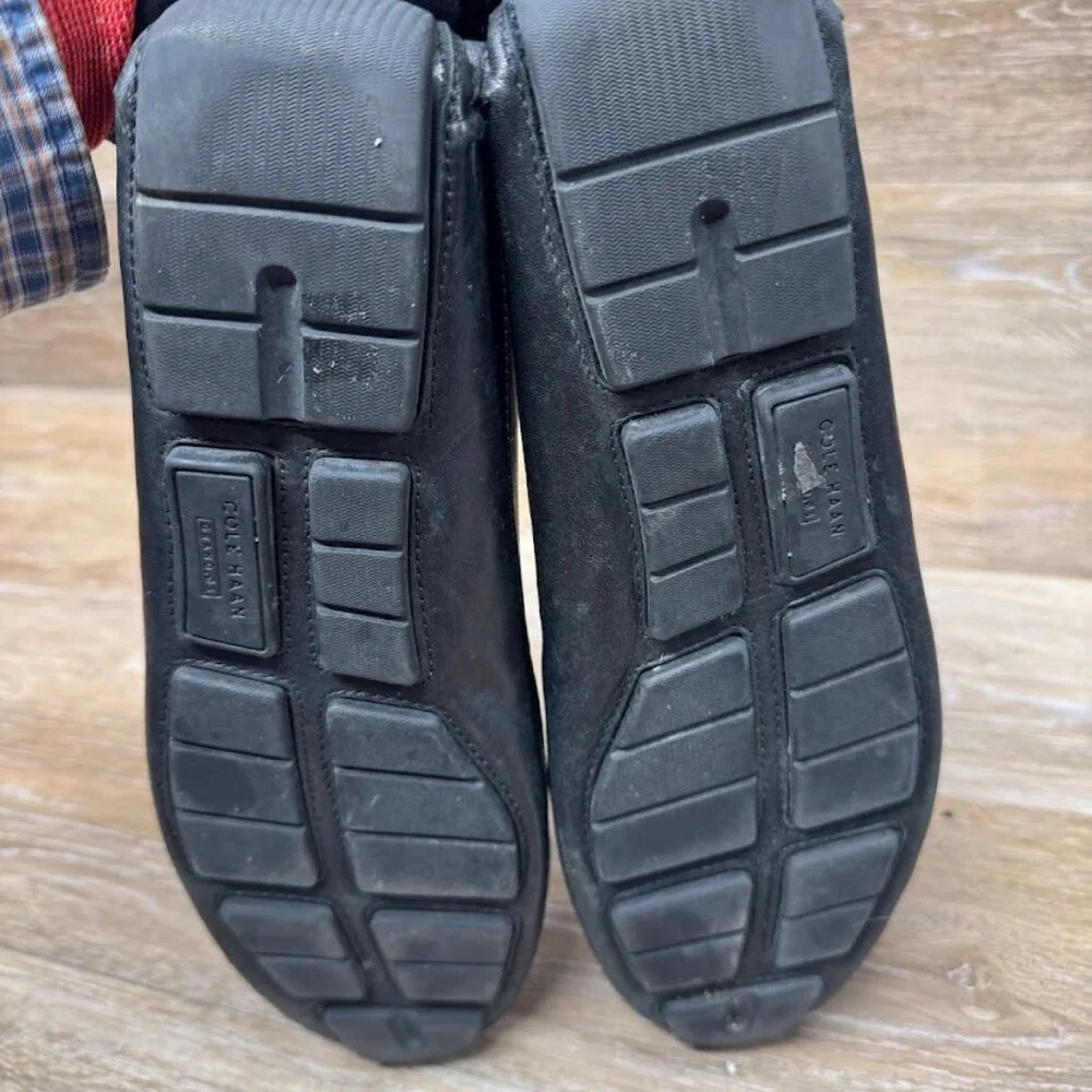 Cole Haan Wyatt Bit Drivers Black Leather Loafers Men's Size 10.5